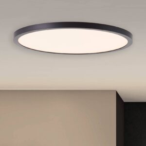 LED stropní světlo Tuco, stmívatelné, černá, Ø30cm