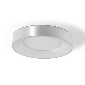 LED stropní světlo Sauro, Ø 40 cm, stříbrná