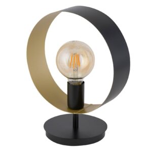 Stolní lampa Hula v kulatém designu, černá/zlatá