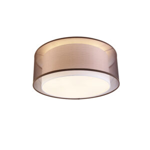 Moderní stropní svítidlo hnědé s bílým 50 cm 3-světlo – Drum Duo