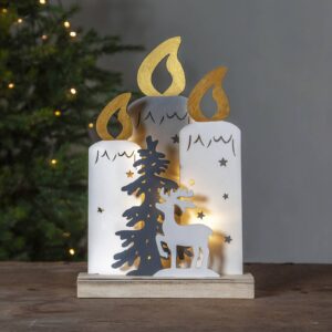 LED dekorační světlo Fauna svíčky, strom a jelen