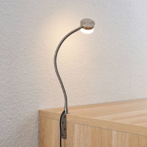Lindby Gentjana stolní lampa LED, nikl satinovaný