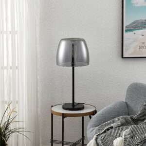 Lindby Yrell stolní lampa stínidlo kouřové sklo