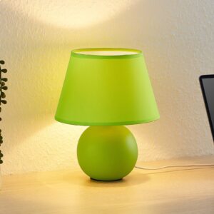 Lindby Calliota látková stolní lampa kulatá zelená