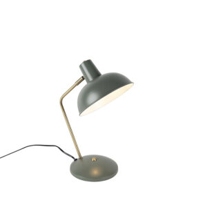 Retro stolní lampa zelená s bronzem – Milou