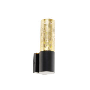 Industriální nástěnné svítidlo černé se zlatem 11,5 cm – Raspi