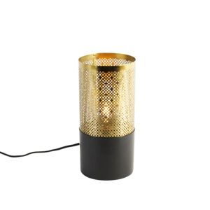Industriální stolní lampa černá se zlatou – Raspi