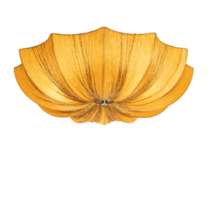 Designové stropní svítidlo zlaté hedvábí 52 cm 3-světlo – Plu
