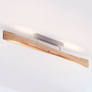 Lucande Lian LED stropní světlo, dubové dřevo