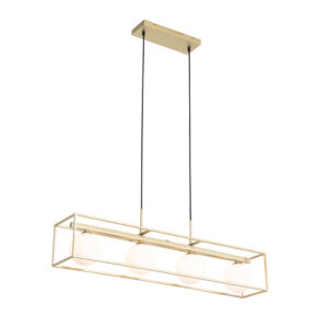 Designová stropní lampa zlatá s bílými 4 světly – Aniek