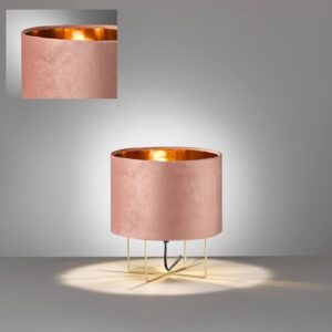 Stolní lampa Aura, samet, výška 32 cm, růžová