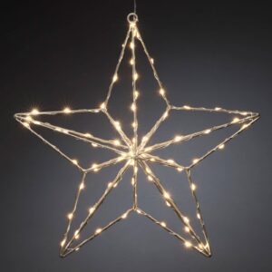 LED dekorativní světlo stříbrná hvězda 37 x 36 cm