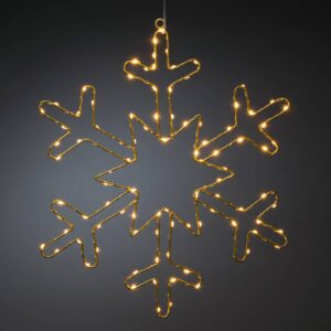 LED dekorativní světlo zlatá sněhová vločka