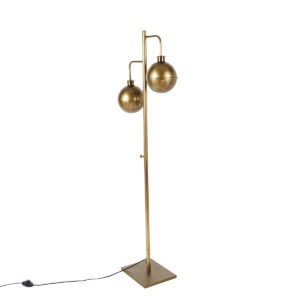 Průmyslová stojací lampa bronzová 2-světelná - Haicha