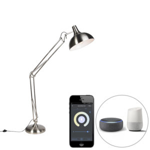 Smart vloerlamp staal incl. Wifi A60 – Hobby