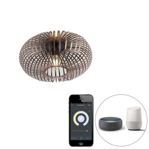 Smart ronde plafondlamp roestbruin incl. Wifi A60 – Johanna