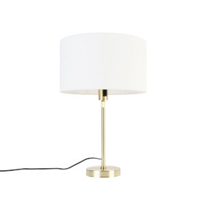 Stolní lampa zlatá nastavitelná se stínidlem bílá 35 cm - Parte