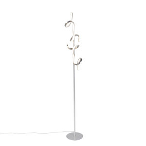 Designová stojací lampa stříbrná včetně LED a stmívače - Krisscross