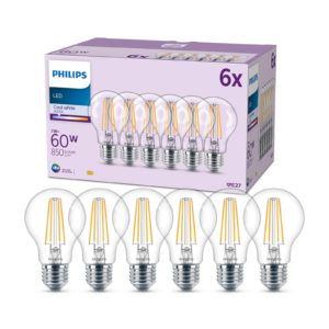 Philips LED žárovka E27 8W 850lm 4 000K čirá 6ks
