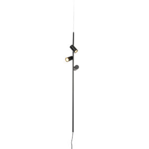 Závěsná lampa černá s nožním spínačem 3 světel - Jeana Luxe