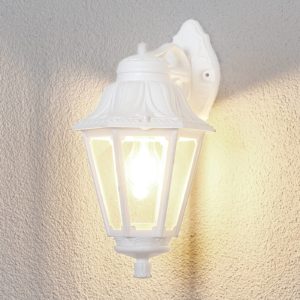 Bílé venkovní LED svítidlo Bisso Anna E27, dolní