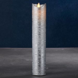 LED svíčka Sara Exclusive stříbrná, Ø 5 cm, 25 cm