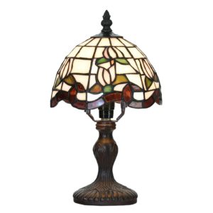 Stolní lampa 5LL-6180, design Tiffany bílá/zelená