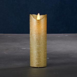 LED svíčka Sara Exclusive, zlatá, Ø5cm, výška 15cm