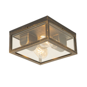 Vintage stropní svítidlo starožitné zlaté IP44 2-světlo – Charlois