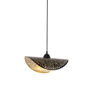 Orientální závěsná lampa černá se zlatou 35 cm – Japke