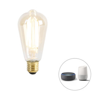 Smart E27 dimbare LED lamp ST64 goud 7W 806 lm 1800-3000K