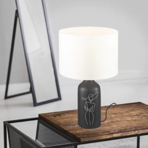 EGLO Vinoza stolní lampa, černá, stínidlo bílá