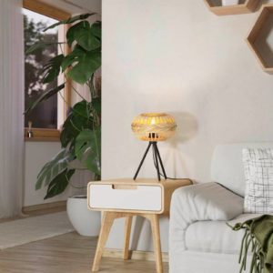 EGLO Amsfield 1 stolní lampa ze dřeva, třínožka
