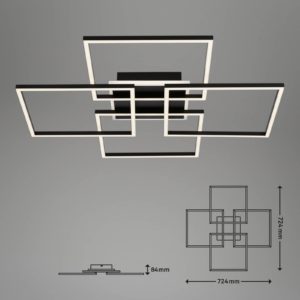 LED stropní světlo Frame S, 72,4x72,4 cm, černá