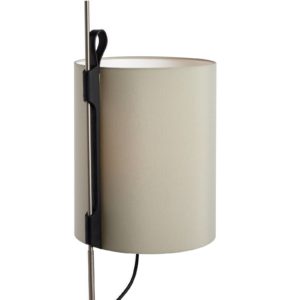 Stojací lampa Magnetic, Ø 25cm, khaki, dub černá