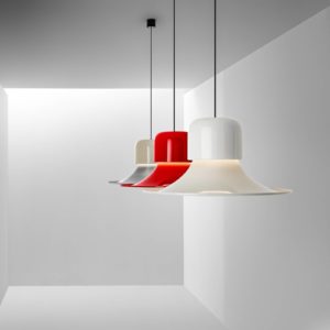 Stilnovo Campana LED závěsné, DALI-Push, červená