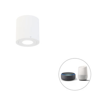 Chytré koupelnové bodové bílé kulaté IP44 včetně Wifi GU10 - Capa