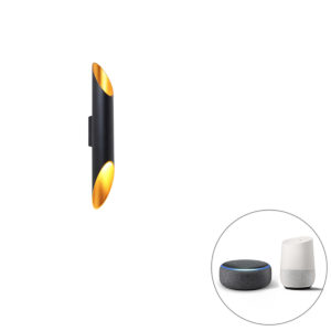 Chytré nástěnné svítidlo černé 5,6 cm včetně 2 Wifi GU10 - Organo