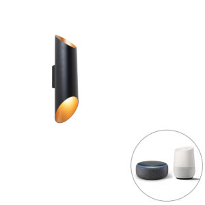 Chytré nástěnné svítidlo černé 9,6 cm včetně 2 Wifi GU10 - Organo