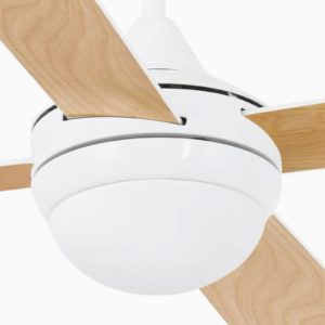 Stropní ventilátor Mini Icaria S světlo bílá/dřevo