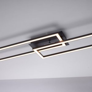 LED stropní světlo Iven, černá, 101,6x19,8cm