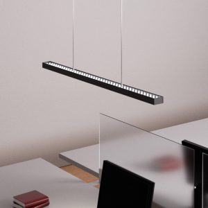 LED závěsné světlo Jolinda pro kancelář, černá