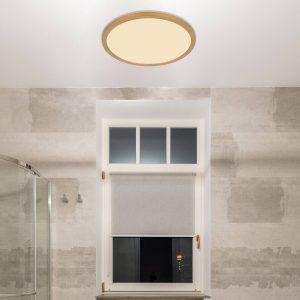 LED stropní světlo Sapana, Ø 29,5 mosaz