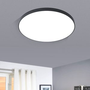 LED stropní světlo Zubieta-A, černá, Ø60cm