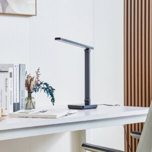 Lindby Rylas LED lampa na psací stůl, černá
