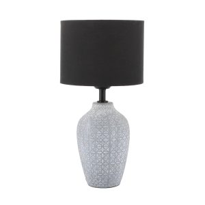 Lindby Thalassia stolní lampa šedá/černá Ø 20 cm