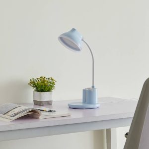 Lindby Zephyra LED stolní lampa, CCT, 8W, modrá