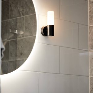 PR Home koupelnové nástěnné svítidlo Beta, černé, IP44