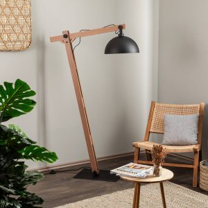 Envostar Stort stojací lampa s dřevěným stojanem