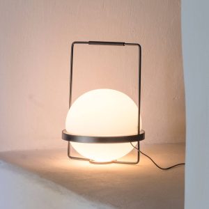 Stolní lampa Vibia Palma 3740 LED ze skla, grafitová barva